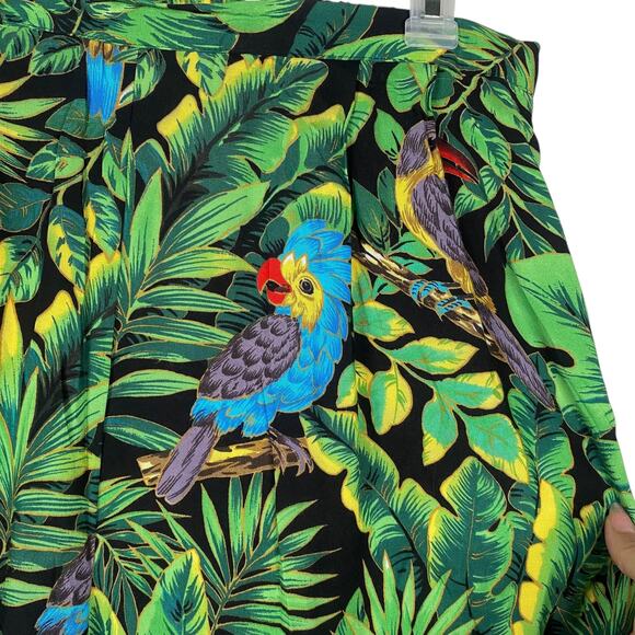 World Wildlife Federation WWF Vtg Tropical Bird Print Culotte Shorts SZ 14/16 - Picture 3 of 7